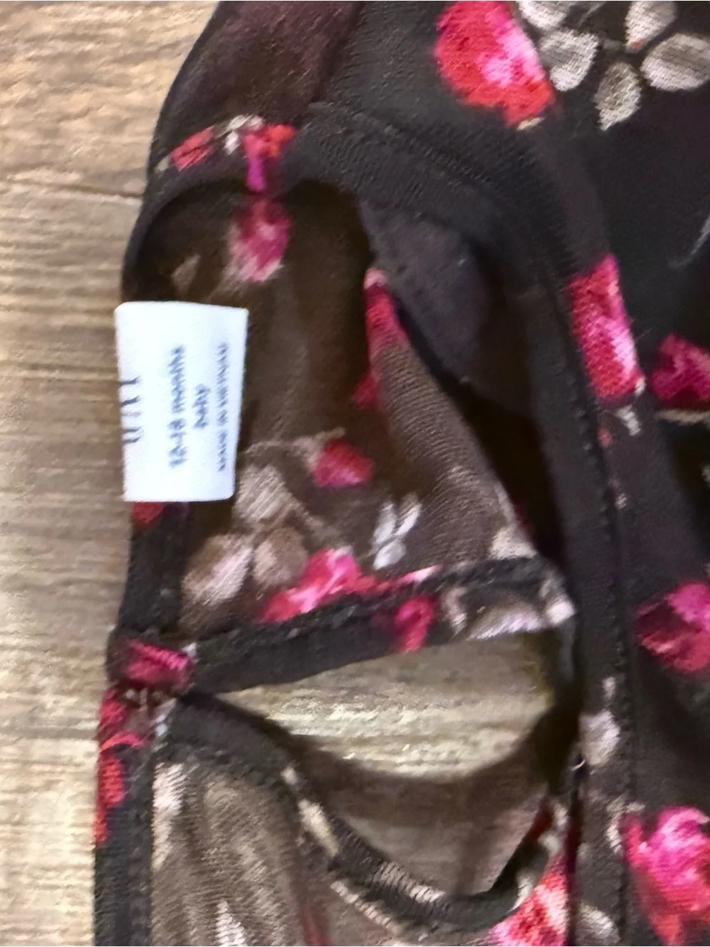 GAP Black Floral Long-Sleeve Dress with Pink Roses